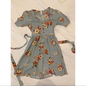 Light blue dress with flower detail